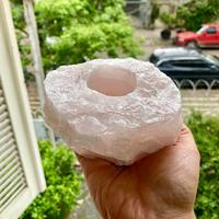 Origems Brazil Porte-bougies en mélange de quartz vert, quartz rose et sodalite pour la décoration intérieure et les festivités de Noël