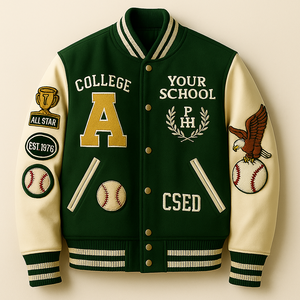 Veste universitaire en laine personnalisée en gros avec col montant | Style vintage Anti-UV à séchage rapide | Équipe OEM/ODM et vestes de mode - Product Image 4