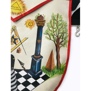 Delantal Masonic Grand Lodge Past Master bordado a mano dorado y plateado con cinturón ajustable juego de aperitivos y respaldo con bolsillo - Product Image 4
