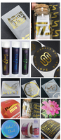 Étiquettes en vinyle personnalisées, feuille d'argent, emballage cosmétique transparent, étiquette ronde pour bouteille, impression d'étiquettes