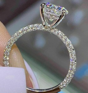 IGI Certified VVS Moissanite <b>Fine</b> <b>Rings</b> 2025 <b>Fine</b> Jewelry Original Eternity Wedding Round Cut Diamond <b>Ring</b> for Women - Product Image 1