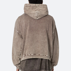 Custom Men's Winter Hoodies Drop Shoulder Functional Pockets Casual Pullover Oversize Hooded Sweatshirts Heavyweight 100% Cotton - Product Image 1