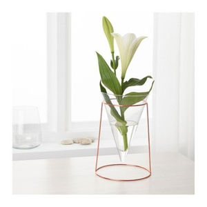 Florero Moderno de Hierro y Vidrio con Diseño de Tubo de Ensayo, Acabado Dorado, Ecológico, para Decoración de Mesa en Hogar, Bodas y Sala de Estar - Product Image 3