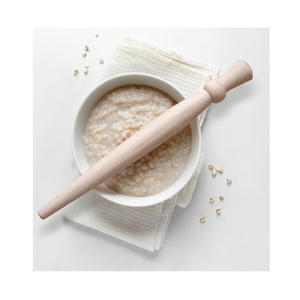 Espátula de madera de avena para cocinar utensilio de cocina Spurtle ranurado vástago largo materia mezcla pala vajilla - Product Image 5