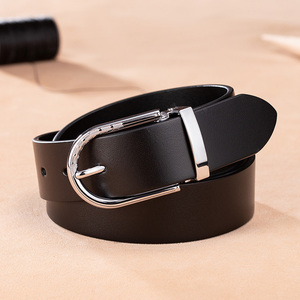 Ceinture en cuir de vache véritable de haute qualité, de style formel et écologique, avec boucles à épingles carrées en alliage. - Product Image 3