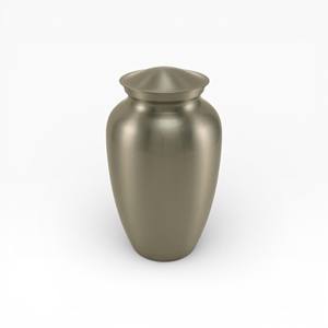 Modern Antique Brass Tone Cremation Urn with Soft Satin Finish and Traditional <b>Memorial</b> Shape - Product Image 2
