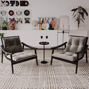 Mesa auxiliar de acero trenzado artesanal y madera de sequoia brasileña con base de pedestal y acabado en polvo - Product Image 4