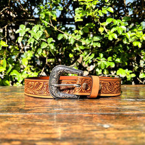 Cinturón de Cuero Vacuno Occidental Premium Especial para Eid R M INTERNATION 2026, Cinturón Gaucho de Cuero Genuino Duradero con Tallado Clásico - Product Image 2