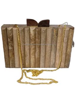 Diseñador hecho a mano de lujo artesanías de madera embrague de noche para las mujeres para la boda ocasiones especiales fabricados en la India a un precio - Product Image 6