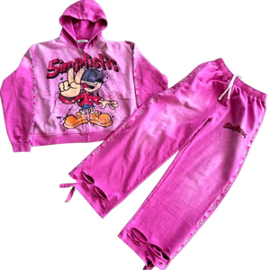 กางเกงขาบานเอวสูงใส่สบายกางเกงผ้าคอตตอนแท้มีฮู้ดสั่ง100% - Product Image 4