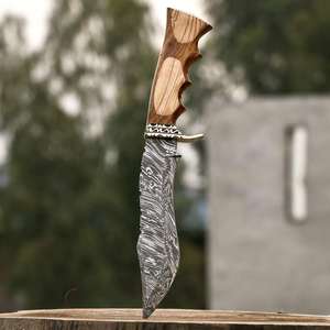 Paquete de cuchillos de acero D2 hechos a mano, cuchillos de caza de hoja fija Bowie Full Tang con mango de palisandro - Product Image 1