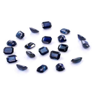 Zafiro Azul Natural Sin Tratar de Alta Calidad, Calibrado en Forma de Octágono, Trillón y Esmeralda, 3x4mm y 4x5mm, Color Violeta - Product Image 1