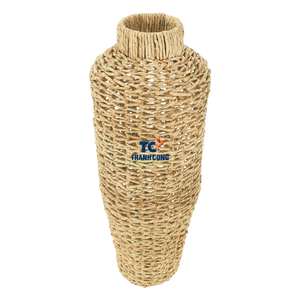 Vietnam fait à la main SEAGRASS VASE naturel tissé porte-fleurs décoratif pour ferme rustique et moderne décor à la maison - Product Image 2