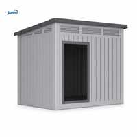 Rumah Anjing Atap Miring DH259A DH204A PP Tahan Air dengan Tirai Pintu Opsional untuk Anjing Kecil dan Sedang