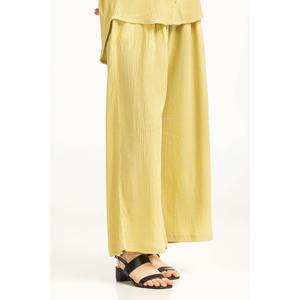 Pantalon large en crêpe mélangé respirant pour femme, taille basse, effet cuir, disponible en plusieurs coloris, tailles XS S M XL 3XL - Product Image 2