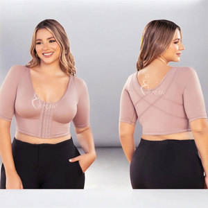 Fajas Shapewear Tops Ropa interior correctora de postura Sujetador de realce con ojos de gancho Moldeador de brazo Cierre frontal Corsé sin costuras - Product Image 1