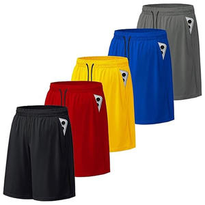 กางเกงขาสั้นเล่นกีฬาสำหรับผู้ชายกางเกงขาสั้นเล่นกีฬาผ้าตาข่ายออกกำลังกายในยิมกางเกงบาสเก็ตบอลมีกระเป๋า5แพ็ก - Product Image 1