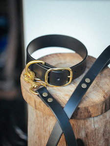 ชุดปลอกคอและสายจูงสุนัข-กว้าง38มม.-ดำ - Product Image 5