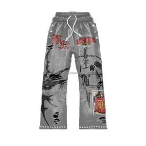 Pantalon de survêtement personnalisé noir délavé à l'acide ensemble de sweat à capuche solide style Boxy surdimensionné vintage délavé style lourd grande taille hiver - Product Image 5