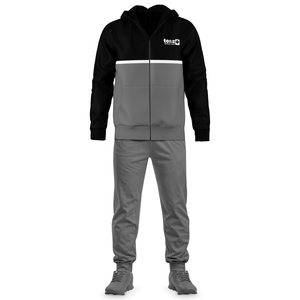 <b>Men</b> Winter Streetwear Solid <b>Red</b> Jogging Sports Tracksuit Set Hooded Zipper Jacket Jogger Pants Breathable OEM ODM Wholesale - Product Image 6