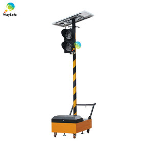 Feux de signalisation mobiles temporaires portables sans fil montés sur remorque, à voie unique, 200 mm, pour travaux routiers - Product Image 3