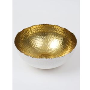 LUXURY DECORATIVE GOLD PLATTED STAND WITH POLISHED HAMMERED BOWL for <b>NUTS</b> and DATES RAMZAN COLLECTION DECORATIVE BOWL - Product Image 4