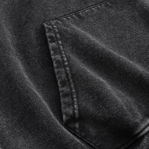 Streetwear High Quality Washed Faded Sweatshirt Hoodie Custom Logo Heavyweight Oversized Acid Wash French Terry Jogging Hoodies - Product Image 3