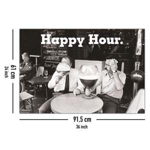 Modern Style Happy Hour <b>Poster</b> Made of Paper for Wall Decor - Product Image 5