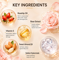 Vente en gros, marque privée, huile essentielle de rose de Damas biologique, brume pour le visage, spray hydratant, éclat, rafraîchissant, sérum facial en brume