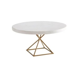 Espléndido pastel cuadrado de mármol con base de oro decorativa de metal Soporte para servir pasteles Soporte moderno para pasteles y pasteles Stan - Product Image 3