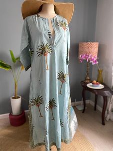 Vestido de Novia de Lujo, Estampado Floral Digital en Algodón, Ecológico, Transpirable, Lavable, Cuello en V Profundo, Holgado, Largo hasta el Suelo, para Verano - Product Image 3