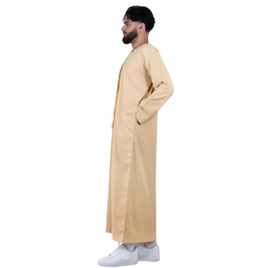Thobe émirati de qualité supérieure Sable de luxe Kandura vêtements arabes traditionnels élégants pour hommes Jubba doux et respirant tenue islamique moderne - Product Image 2