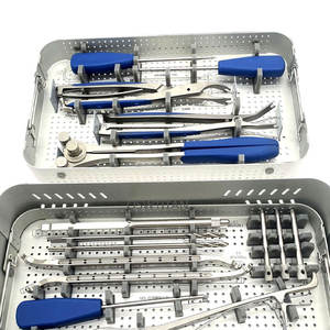 Kit d'instruments de plaque en acier inoxydable de haute qualité pour la chirurgie de la colonne vertébrale et des membres inférieurs Kit orthopédique manuel allemand - Product Image 3