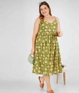 Vestido de algodón de verano para mujer con bordado floral, diseño de moda y decoración de botones, Top transpirable de manga larga para mujer - Product Image 1