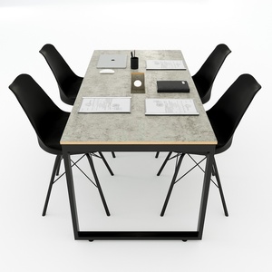 HBRT056 Rectangular Plywood Conference <b>Table</b> 160x80cm Contemporary Minimalist Design Solid Adjustable Steel for <b>Office</b> Hotel Use - Product Image 2
