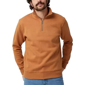 New Custom Men's 100% Cotton Half Zip Sweatshirt Durable Sustainable Pullover with Stand Collar and Embroidery for Winter - Product Image 1