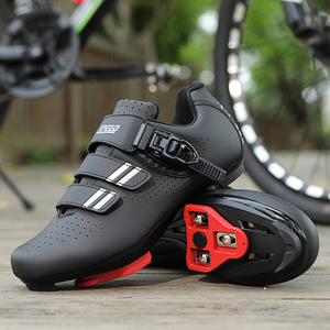 Chaussures de vélo compatibles avec le vélo <span class=keywords><strong>Peloton</strong></span>, respirantes, légères, en similicuir, pour le cyclisme en salle/extérieur, chaussures de spinning Delta - Product Image 6