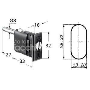 CERRADURA para bloqueo múltiple Art. 2335 con clip cilíndrico de latón niquelado, cuerpo de resina - Product Image 1