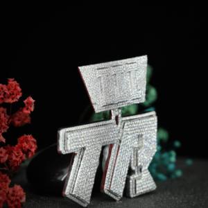 Colgante Redondo Brillante con Inicial de Moissanita, VVS, Estilo Hip Hop, Joyería de Plata 925 para Hombre y Mujer de Phoenix Enterprise - Product Image 4