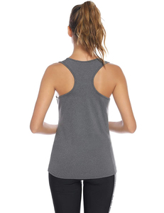 Conjunto deportivo de manga larga para Yoga sin costuras para mujer, estampado personalizado por sublimación, camiseta sin mangas para Yoga y Fitness para mujer, logotipo personalizado, gris suave, OEM - Product Image 6
