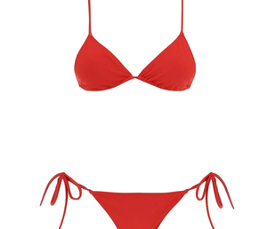 Conjuntos de Bikini de poliéster/nailon de secado rápido para mujer, ropa de playa de baño elegante con estampado rojo personalizado de calidad superior, transpirable y duradero - Product Image 2