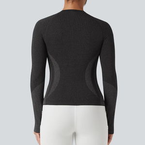 Chemises de sport sans couture pour femmes, hauts d'entraînement à manches longues, hauts de yoga à séchage rapide, légers, respirants, écologiques - Product Image 2