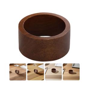 Ronds de serviette en bois classiques finition naturelle décor de table fait main pour les fêtes de mariage et les événements gastronomiques - Product Image 3