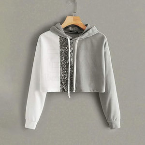 เสื้อฮู้ดของผู้หญิงเสื้อครอปแบบมีน้ำหนักเบา - Product Image 2