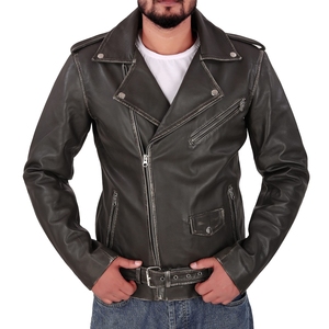 Chaqueta negra de fabricante con cierre de cremallera Chaquetas de cuero para hombre Material de alta calidad Chaqueta de cuero para hombre Envío DDP - Product Image 1