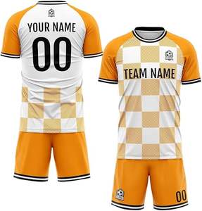 Uniformes de fútbol transpirables de alta calidad Set Custom Blue Pink Yellow Green Color Men's Team Soccer Wear Kits - Product Image 3