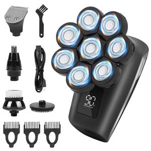 Afeitadora Eléctrica Profesional para Hombre, 5 en 1, Uso en Seco y Húmedo, Cuchilla Desmontable, Resistente al Agua IPX7, Carga USB, Recortadora de Barba Alemana - Product Image 1