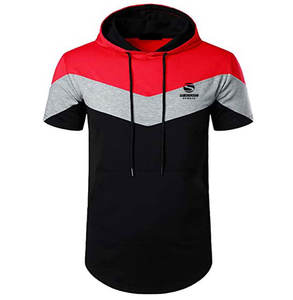 Pull à fermeture éclair Sweat à capuche à manches courtes d'entraînement décontracté Slim Fit Sweat à capuche zippé léger à manches courtes avec poche Kanga - Product Image 3