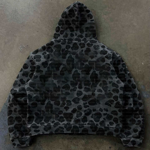 เสื้อฮู้ดผู้ชายคุณภาพสูงสำหรับฤดูหนาว ลวดลายย้อมสีพื้น ผ้าฟลีซซิปหน้า ล้างสีแบบ Acid Wash ผ้าฝ้าย 100%  รับสกรีนโลโก้ - Product Image 2