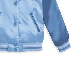 Veste universitaire en satin personnalisée en gros Vestes de baseball en satin en soie avec logo brodé - Product Image 5